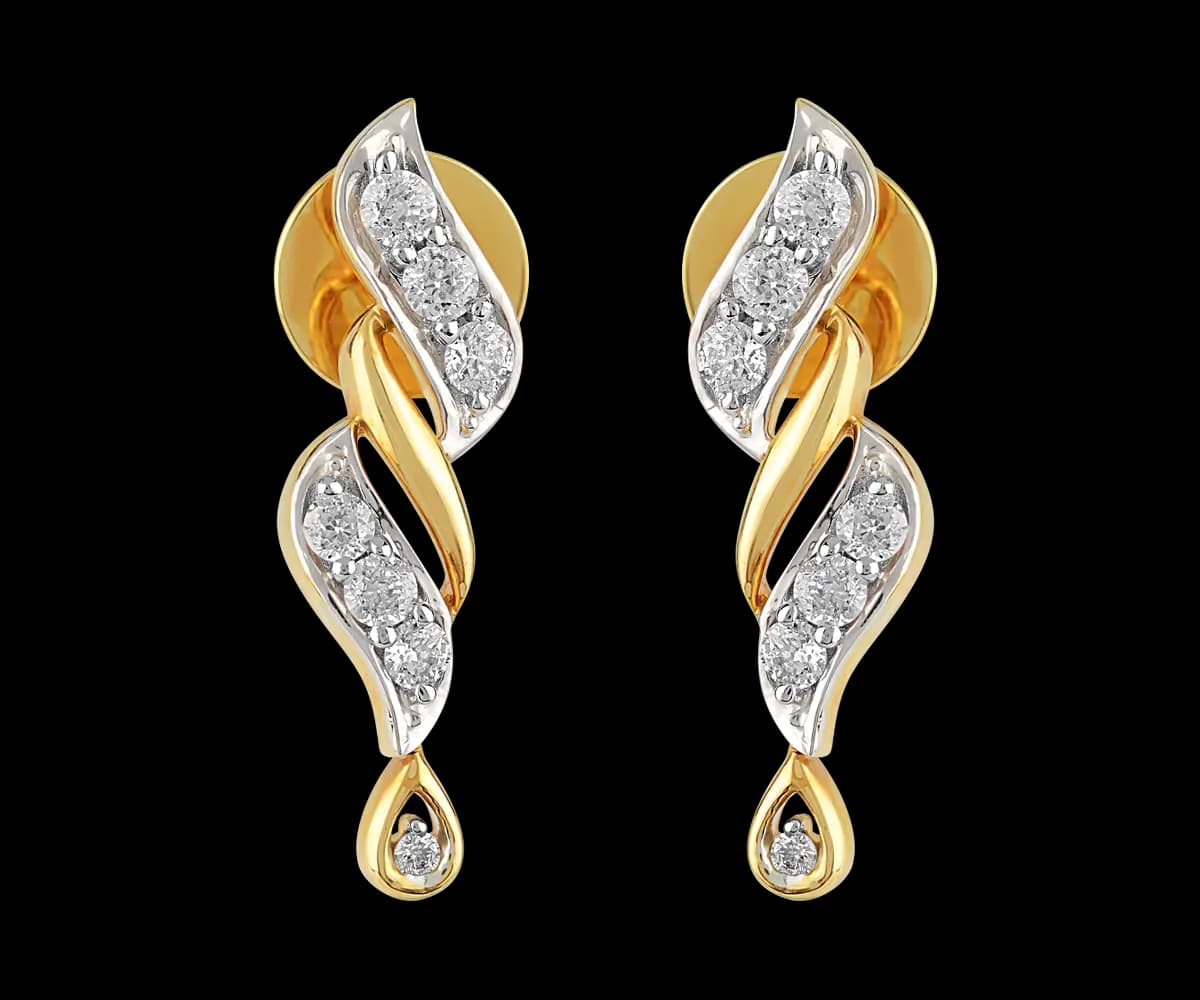 Sterling Gold Wedding Earring hover